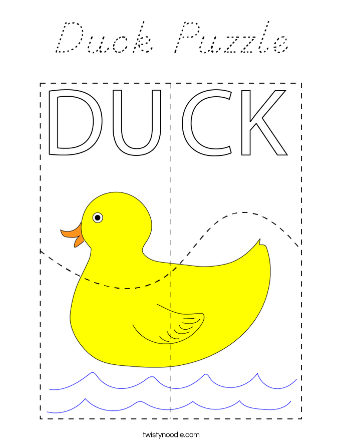 Duck Puzzle Coloring Page
