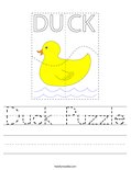 Duck Puzzle Worksheet
