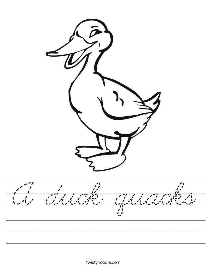 A duck quacks Worksheet