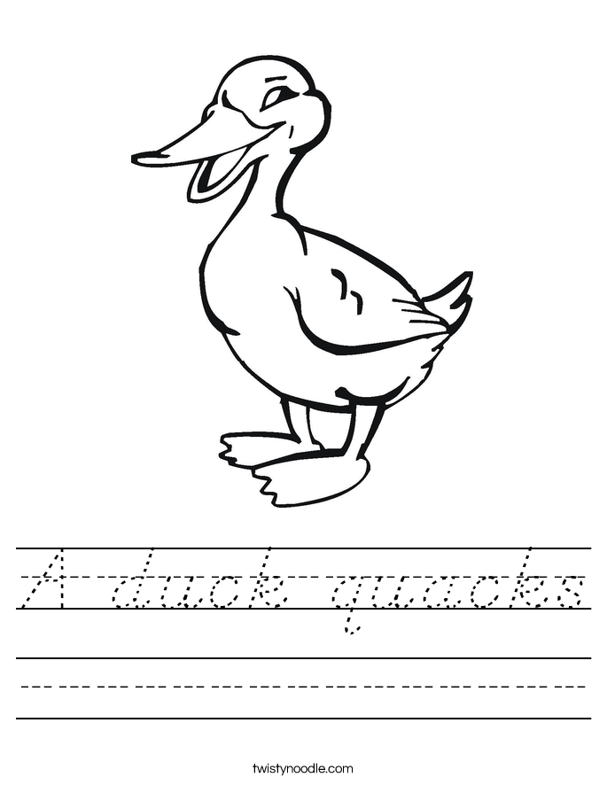 A duck quacks Worksheet