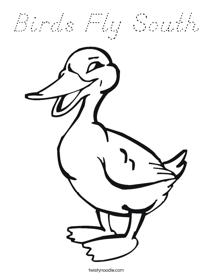 Birds Fly South Coloring Page