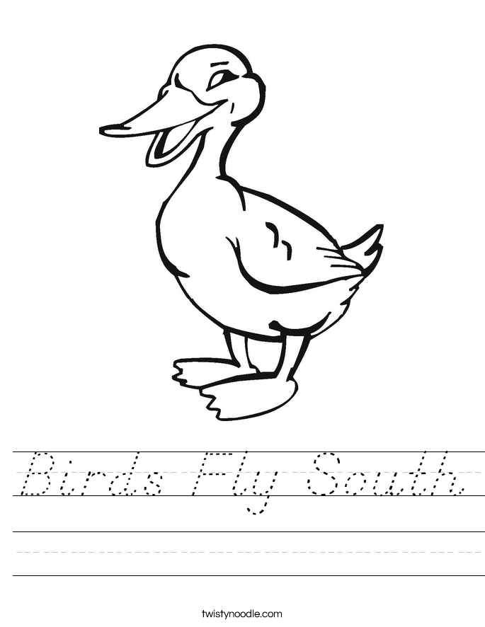 Birds Fly South Worksheet