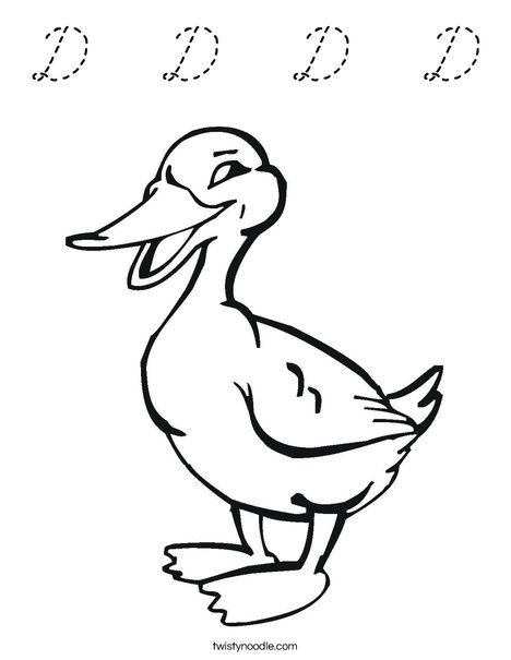 Quacking Duck Coloring Page