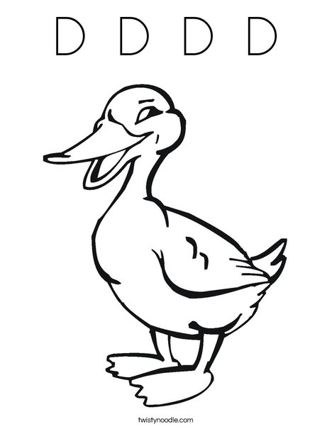 Quacking Duck Coloring Page