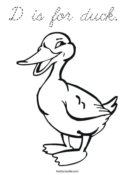 Quacking Duck Coloring Page