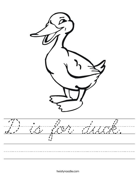 Quacking Duck Worksheet