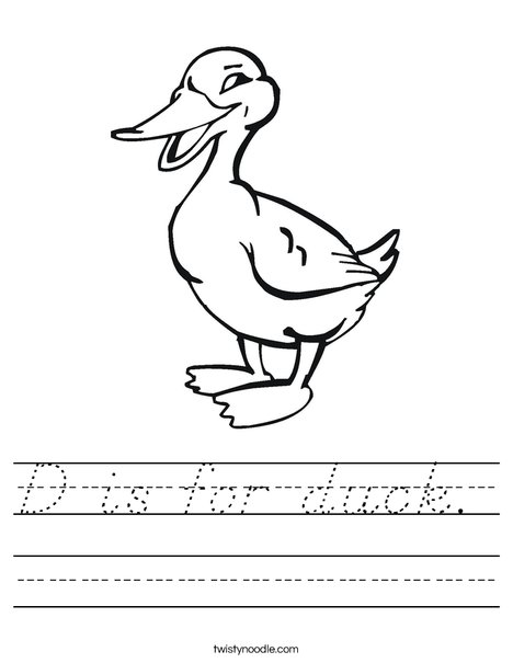 Quacking Duck Worksheet
