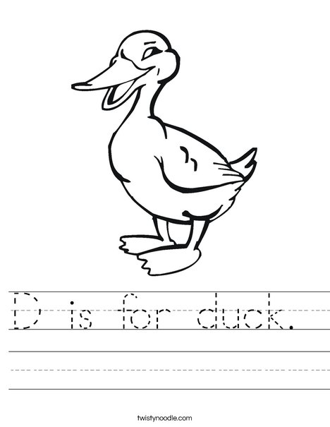 Quacking Duck Worksheet