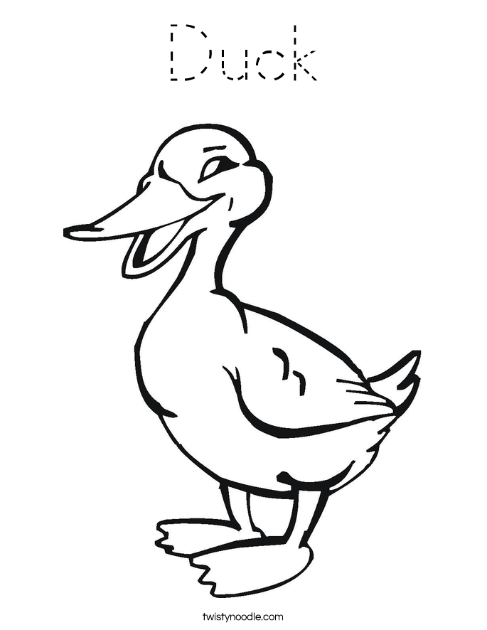 Download Duck Coloring Page - Tracing - Twisty Noodle