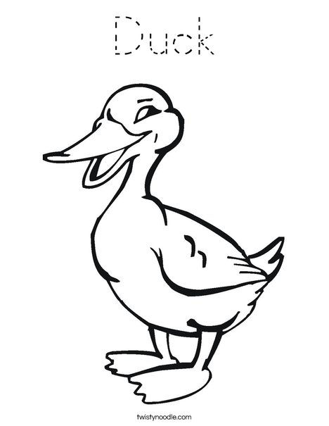 Quacking Duck Coloring Page