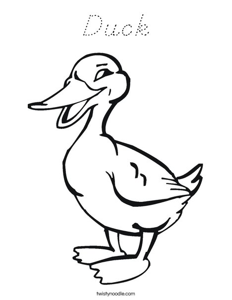 Quacking Duck Coloring Page