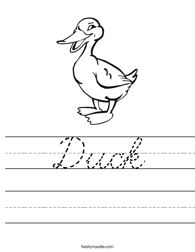 Duck Worksheet