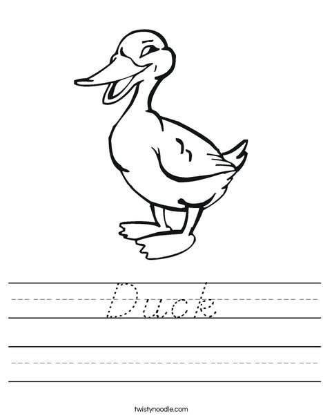 Quacking Duck Worksheet