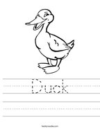 Duck Handwriting Sheet