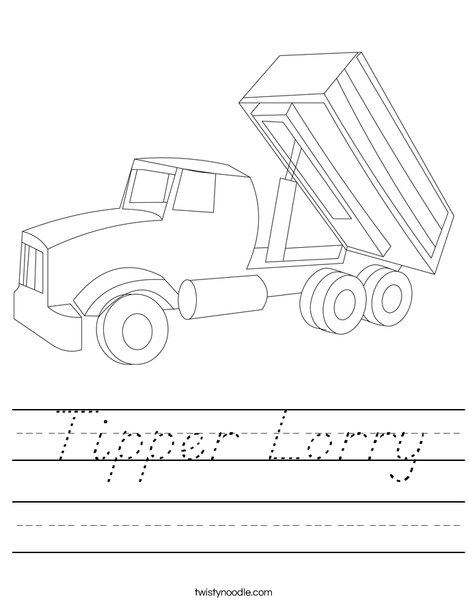 Tipper Lorry Worksheet