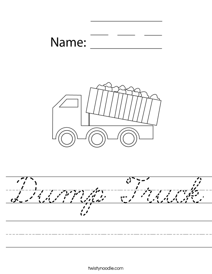 Dump Truck Worksheet