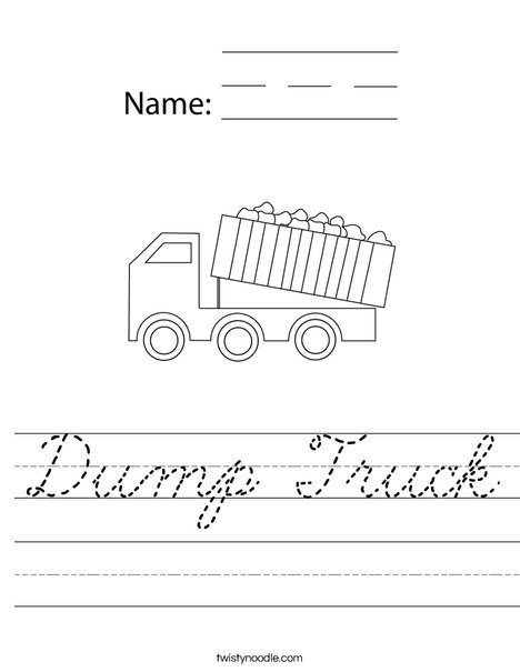Dumper Truck Worksheet