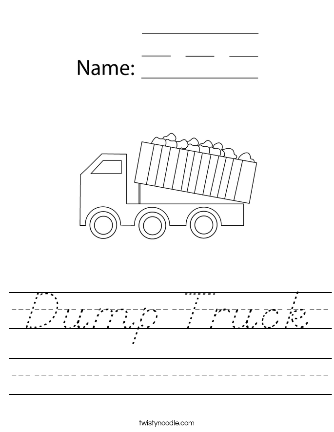 Dump Truck Worksheet