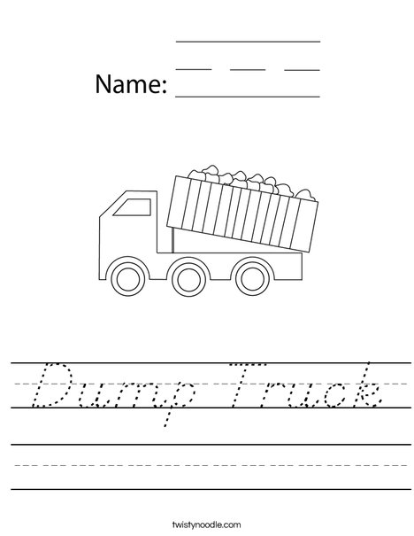 Dumper Truck Worksheet