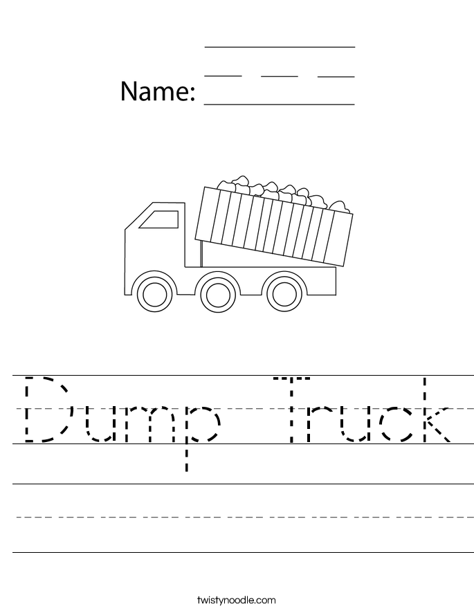 Dump Truck Worksheet