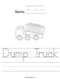 Dump Truck Worksheet
