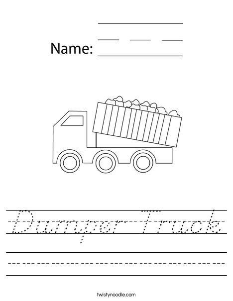 Dumper Truck Worksheet