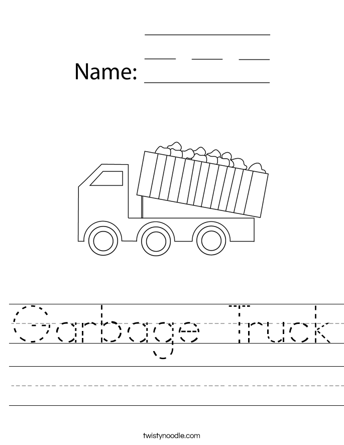 Garbage Truck Worksheet