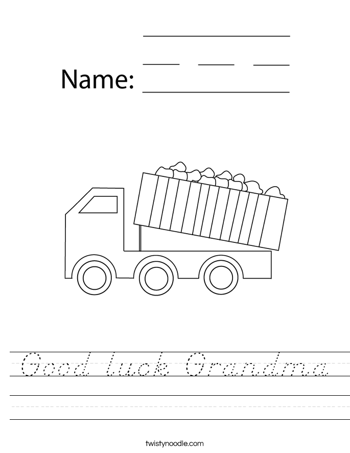 Good luck Grandma Worksheet
