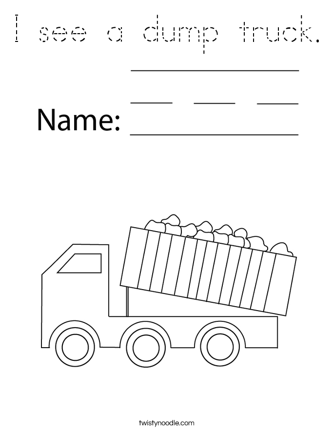 I see a dump truck. Coloring Page