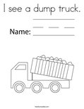 I see a dump truck.Coloring Page