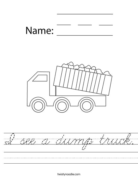 Dumper Truck Worksheet