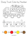Dump Truck Color by Number Coloring Page