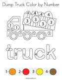 Dump Truck Color by Number Coloring Page