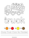 Dump Truck Color by Number Worksheet