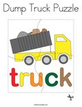 Dump Truck Puzzle Coloring Page