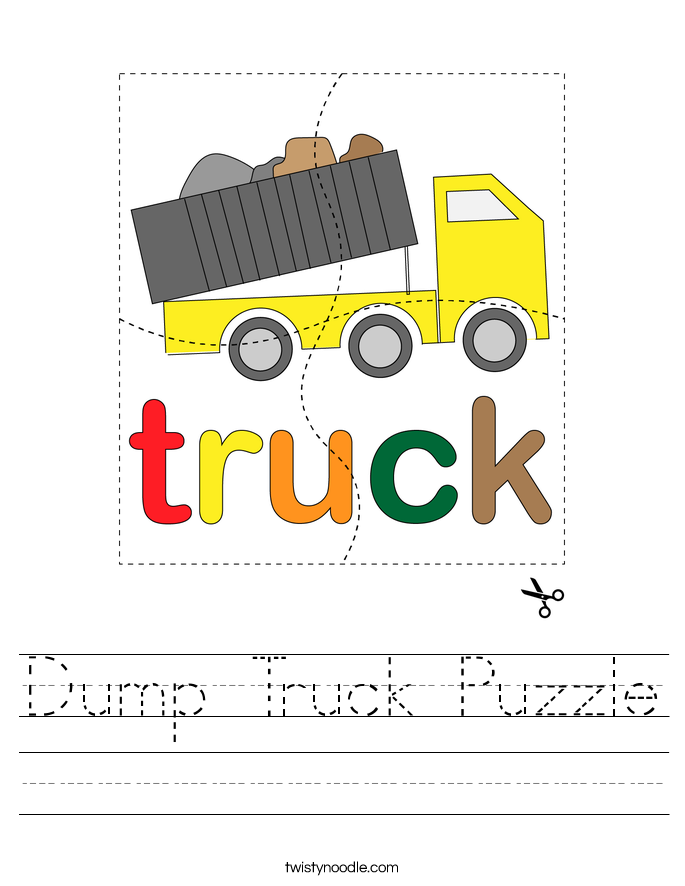 Dump Truck Puzzle Worksheet