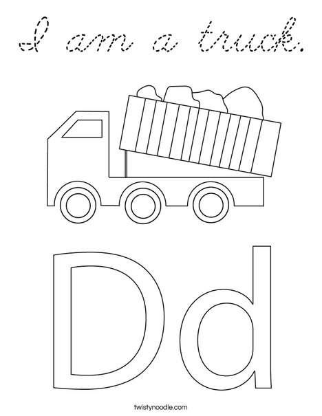 Dump Truck with Lift Coloring Page
