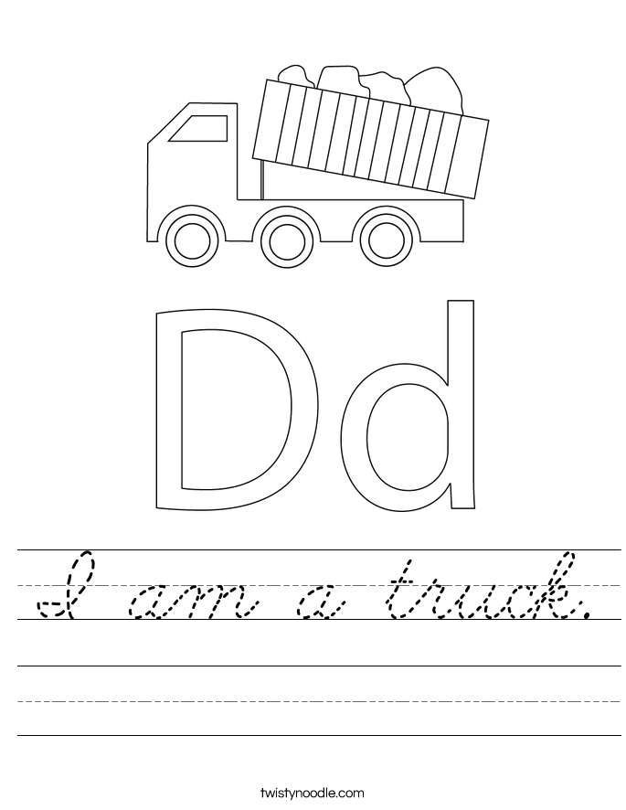 I am a truck. Worksheet