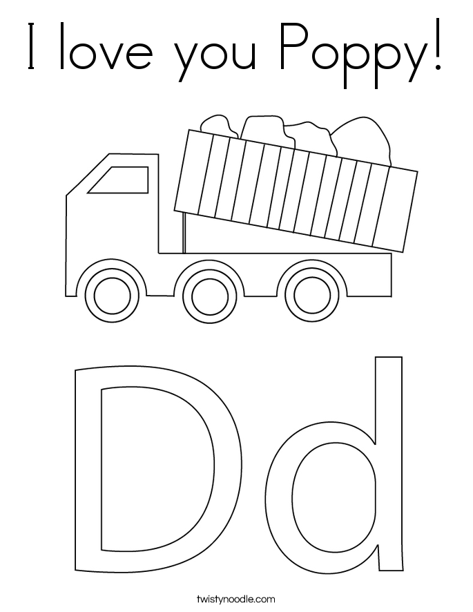 I love you Poppy! Coloring Page