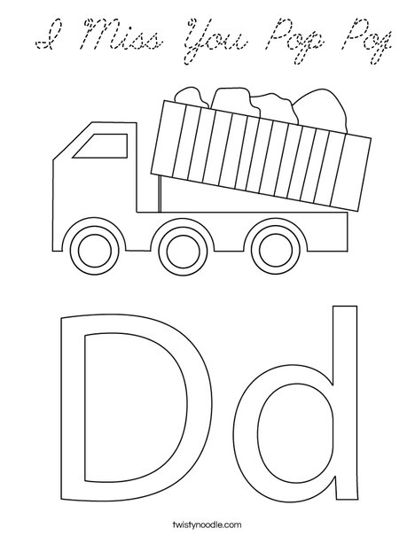 Dump Truck with Lift Coloring Page