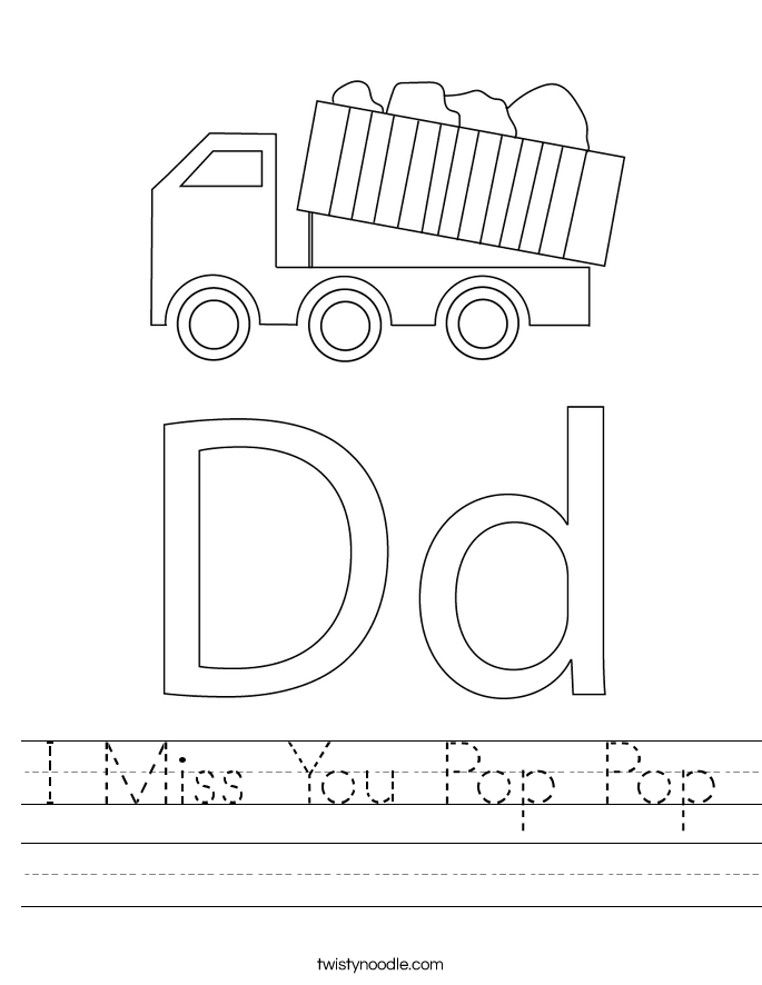 I Miss You Pop Pop Worksheet