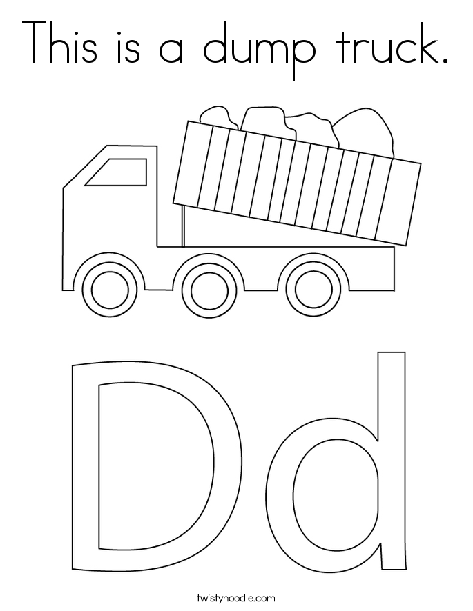 This is a dump truck. Coloring Page
