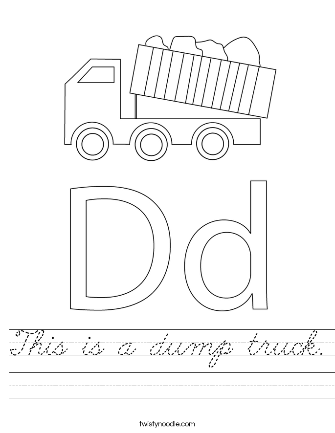 This is a dump truck. Worksheet