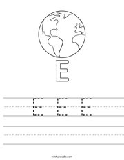 E Earth Worksheet