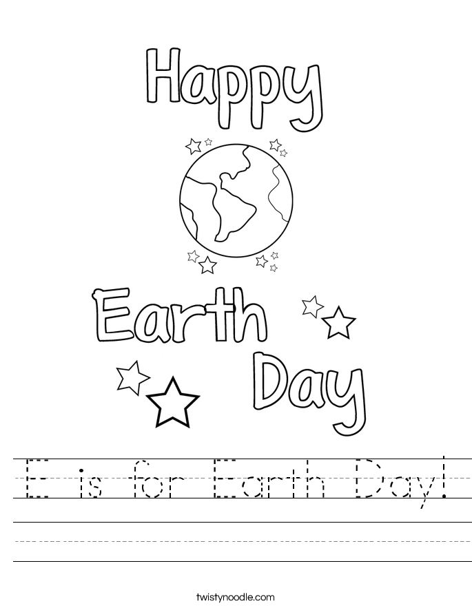 E is for Earth Day! Worksheet