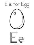 E is for Egg Coloring Page