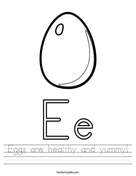 E is for Egg Worksheet