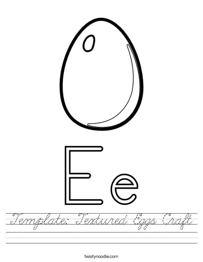 Template: Textured Eggs Craft Worksheet