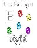 E is for Eight Coloring Page