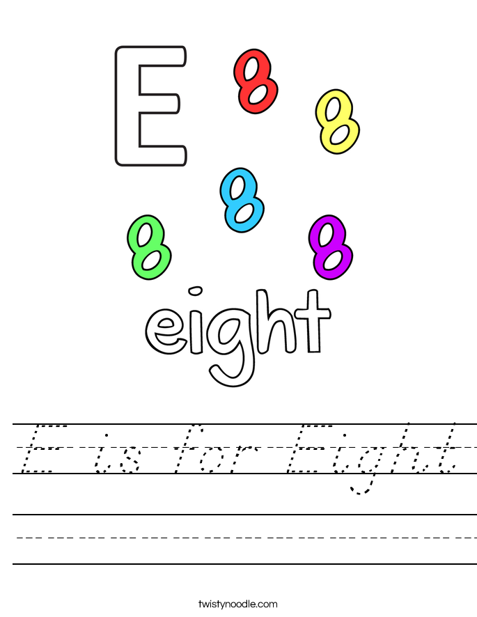 E is for Eight Worksheet